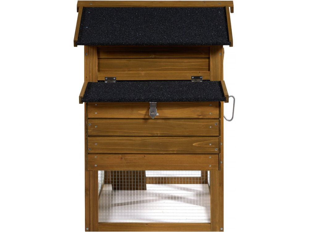 Gallinero "Clochette" con caja nido de madera - Marrón