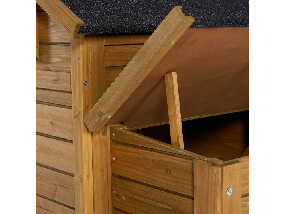Gallinero "Poulette" con caja nido de madera - Marrón