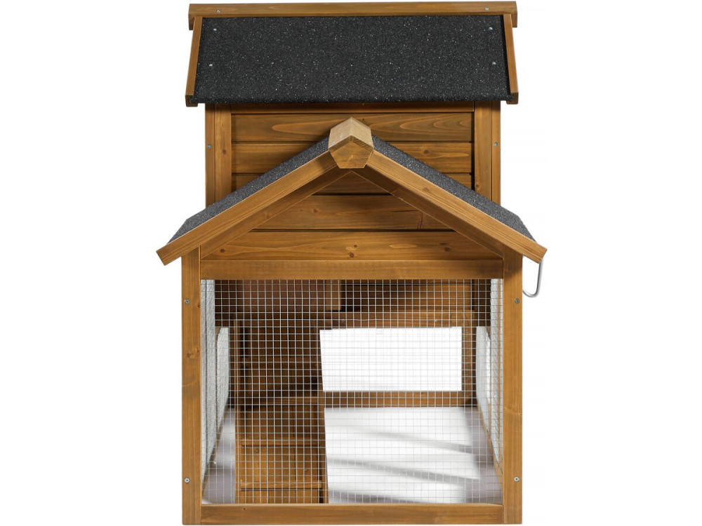 Gallinero "Poulette" con caja nido de madera - Marrón