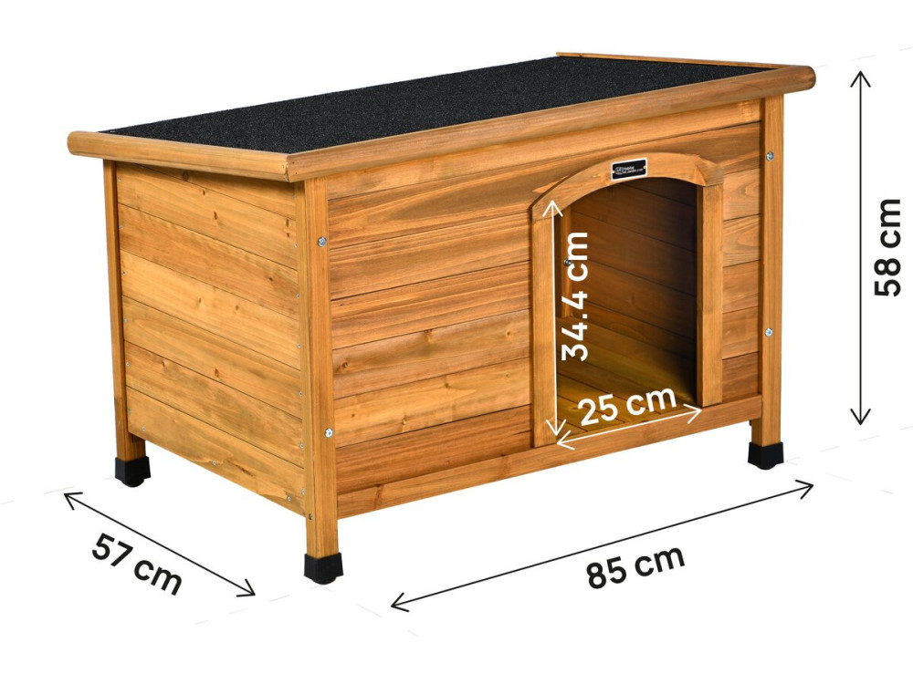 Caseta de madera para perros "Max" - 85 x 57 x 58 cm - Marrón