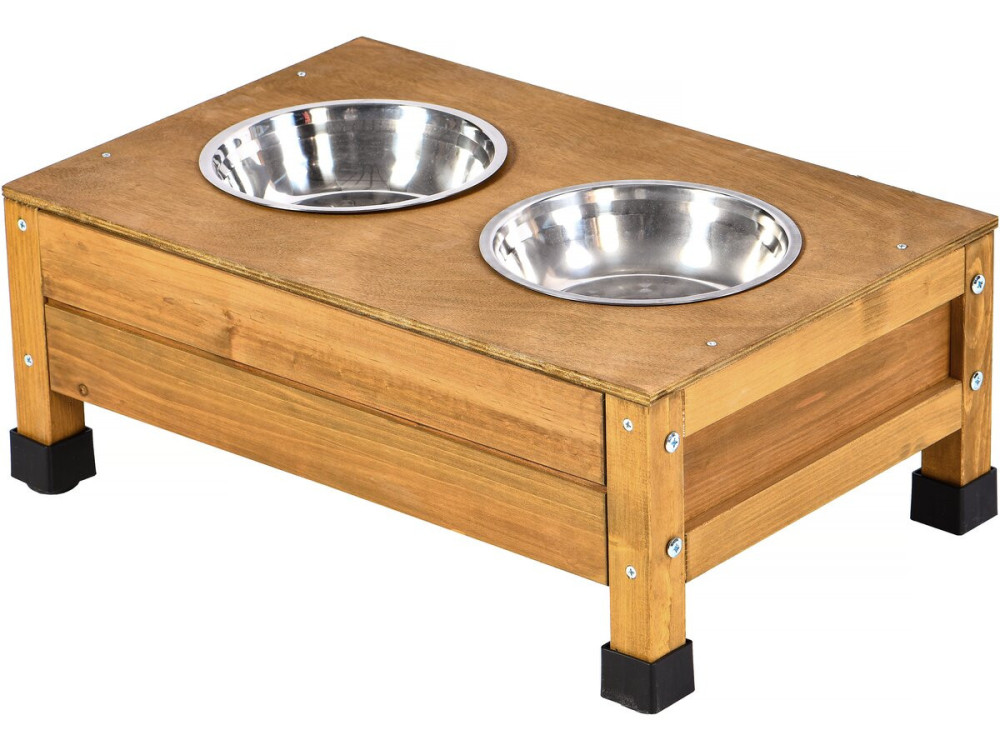 Caseta de perro de madera "oxidada" con pesebre y caja de almacenaje - 151 x 138 x 100 cm - Marrón
