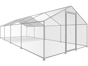 Gallinero 24 m² parque de malla metálica 8 x 3 x 2 M acero galvanizado
