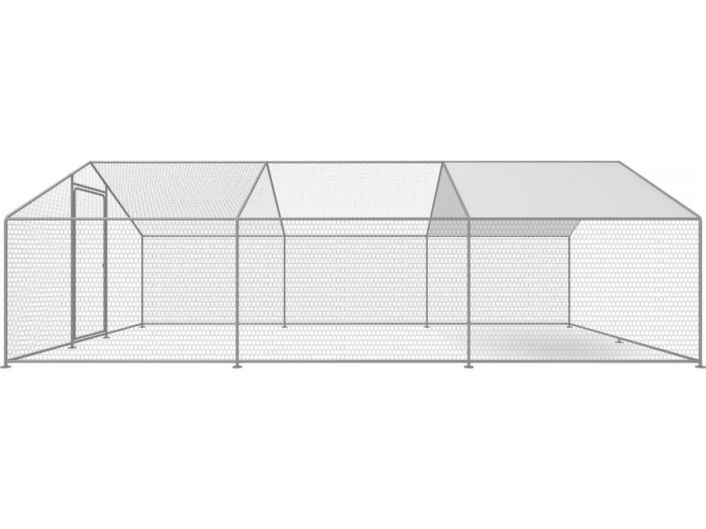 Gallinero 18 m² parque de malla metálica 6 x 3 x 2 M acero galvanizado