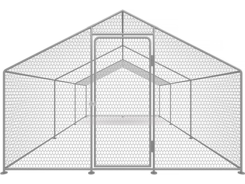 Gallinero 18 m² parque de malla metálica 6 x 3 x 2 M acero galvanizado