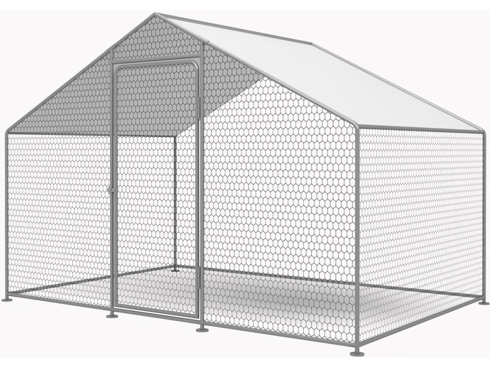 Recinto para pollos Recinto de malla de 6 m² 2 x 3 x 2 M acero galvanizado