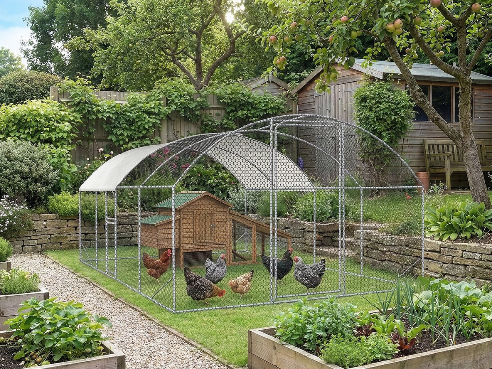 Gallinero Cúpula de Acero Galvanizado "Cocorico" - 15 m² - Gris