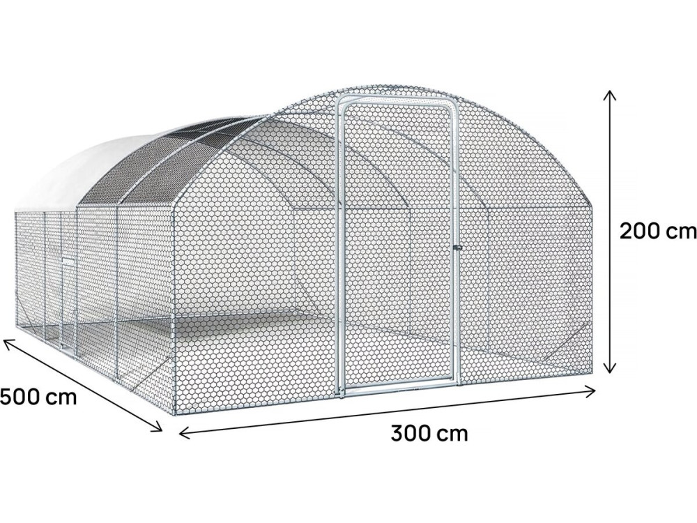 Gallinero Cúpula de Acero Galvanizado "Cocorico" - 15 m² - Gris
