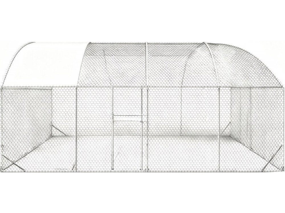 Gallinero Cúpula de Acero Galvanizado "Cocorico" - 15 m² - Gris