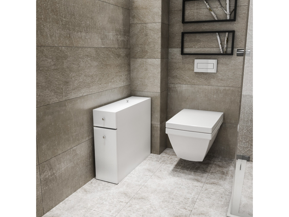 Mueble de baño de madera "Calencia" - 60 x 19 x 55 cm - Blanco