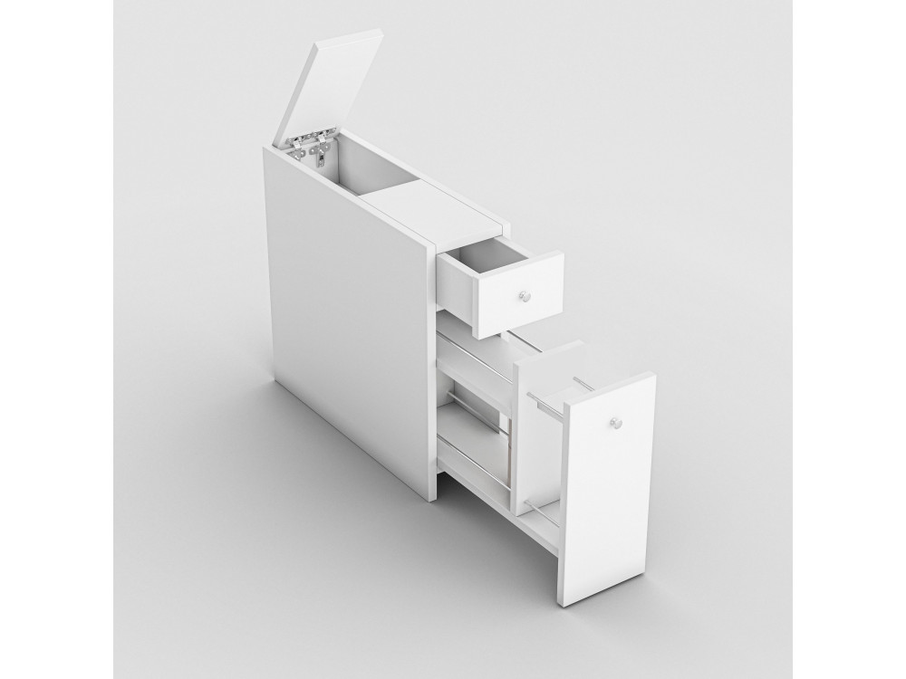 Mueble de baño de madera "Calencia" - 60 x 19 x 55 cm - Blanco