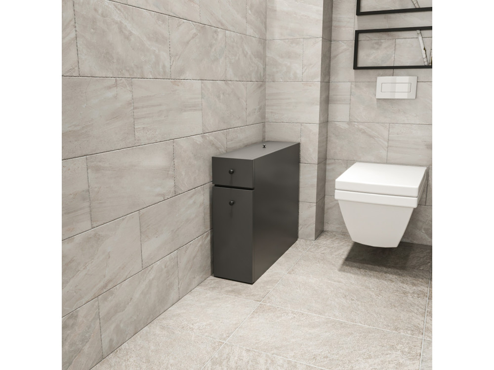 Mueble de baño de madera "Calencia" - 60 x 19 x 55 cm - Gris antracita