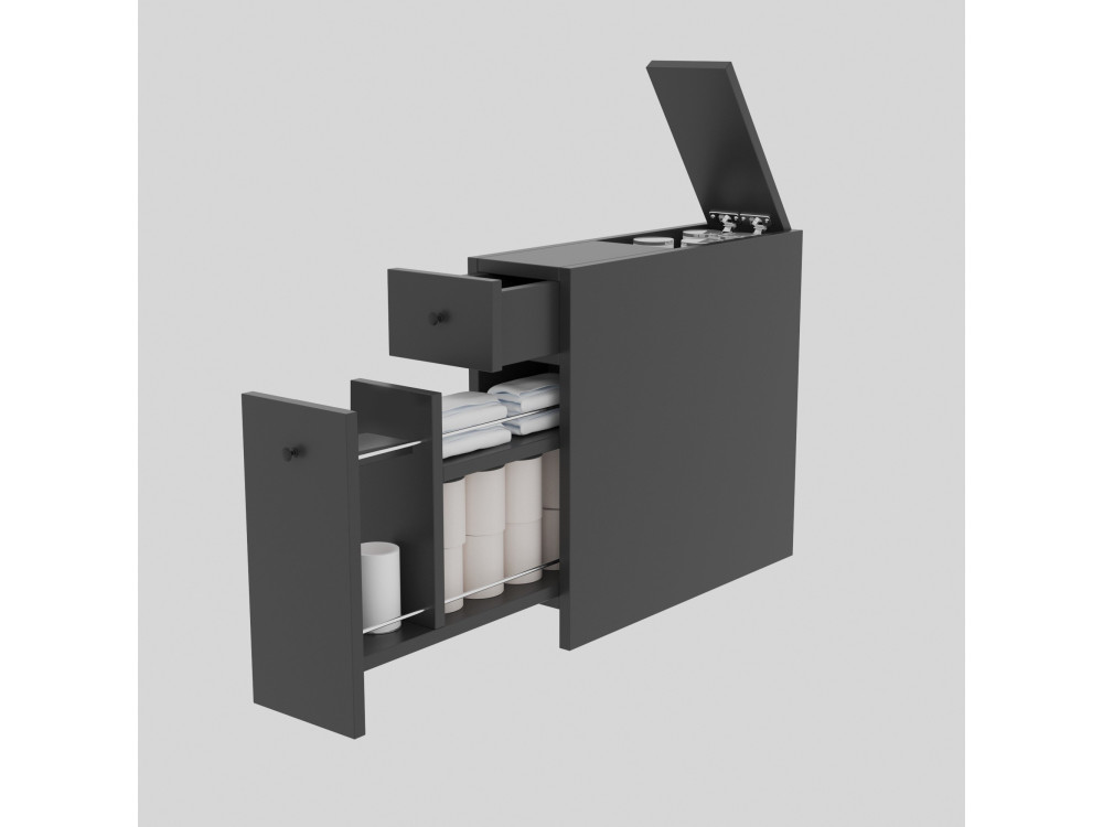 Mueble de baño de madera "Calencia" - 60 x 19 x 55 cm - Gris antracita