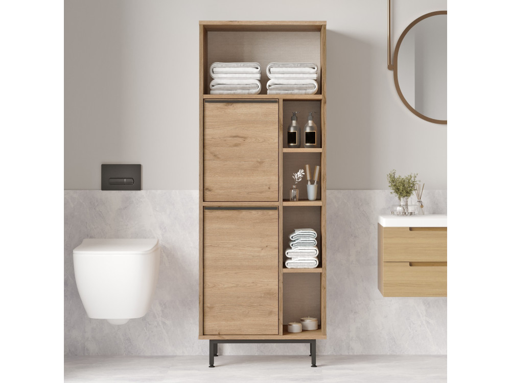 Mueble de baño de madera "ON10C" - 60 x 46 x 161 cm - Marrón