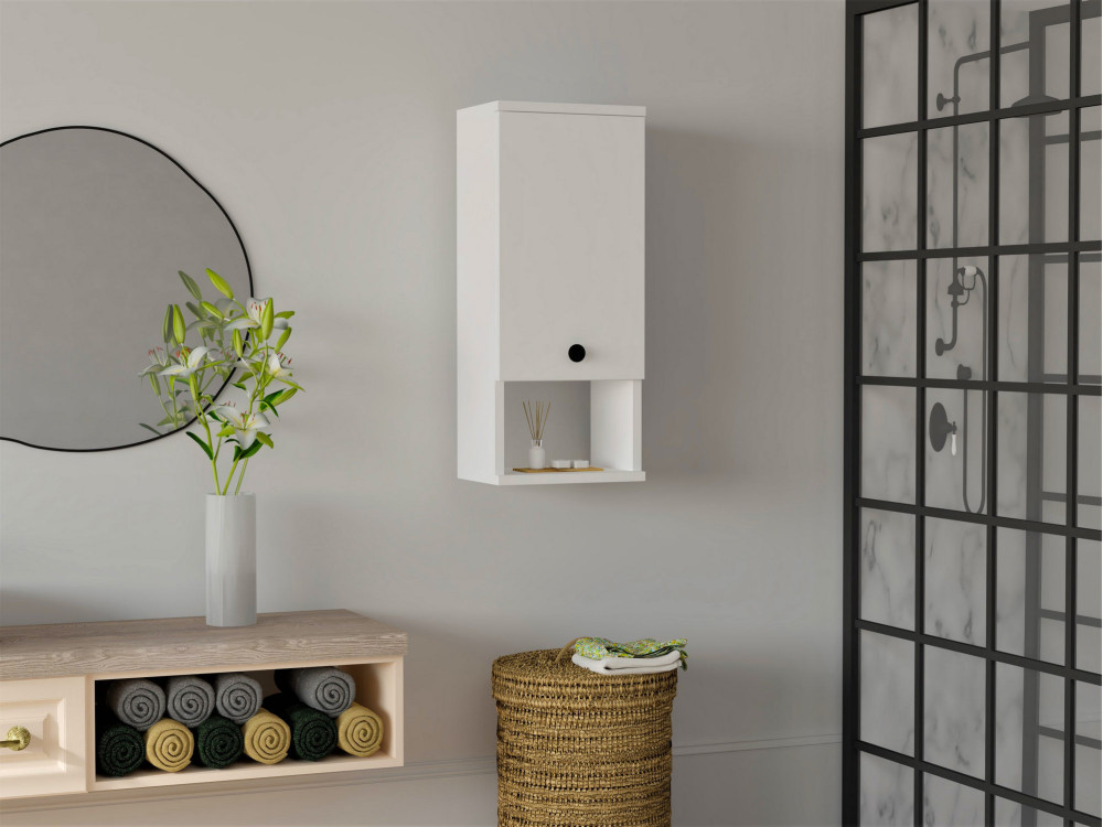 Mueble de baño de madera "Mis" - 30 x 21 x 71 cm - Blanco