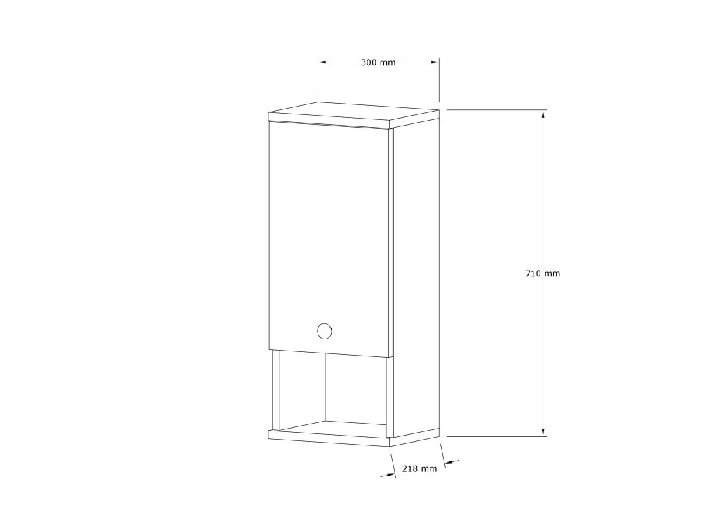 Mueble de baño de madera "Mis" - 30 x 21 x 71 cm - Blanco