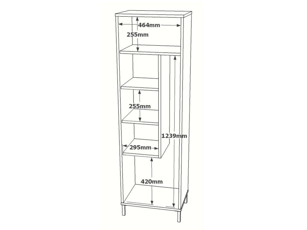 Armario de madera multifuncional "Jienna" - 50 x 36 x 165 cm - Blanco