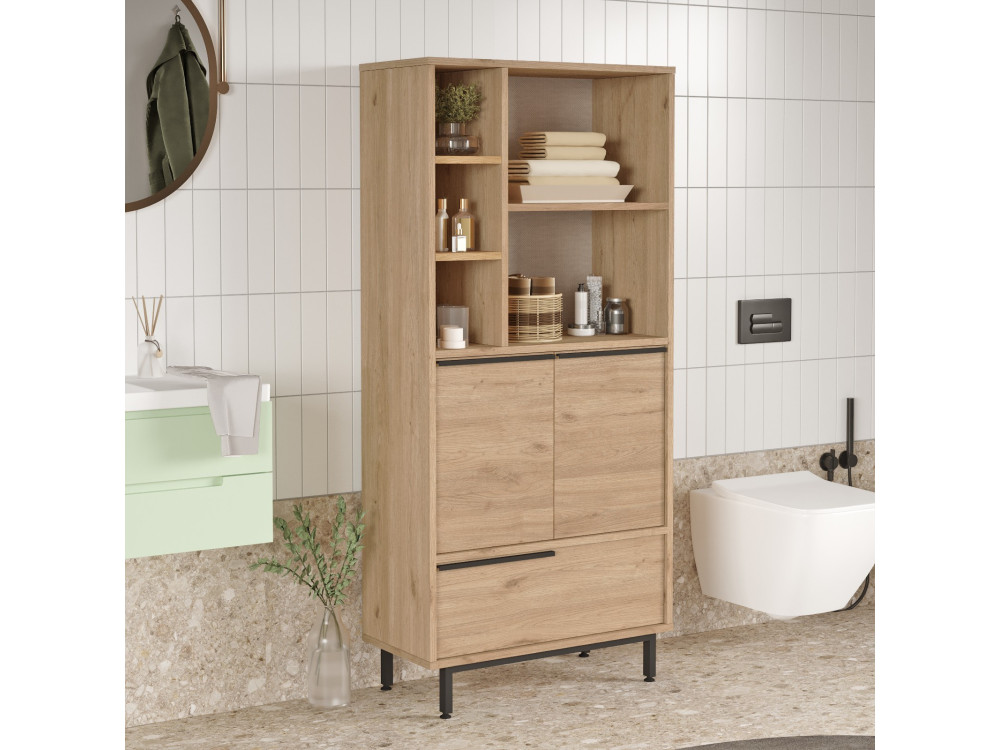Armario de madera "Calvin" - 74 x 35 x 161 cm - Marrón