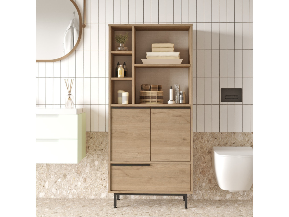 Armario de madera "Calvin" - 74 x 35 x 161 cm - Marrón