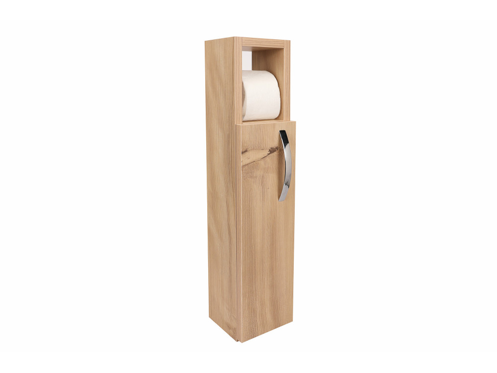 Portarrollos de madera "Estrella" - 15 x 12 x 65 cm - Marrón