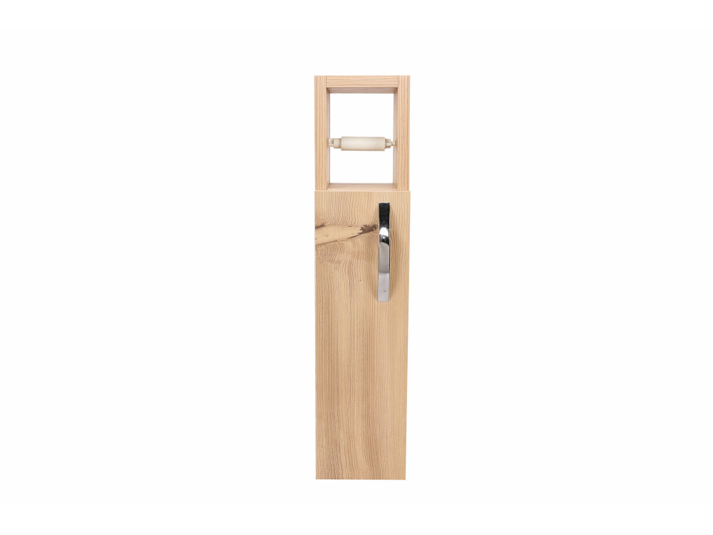 Portarrollos de madera "Estrella" - 15 x 12 x 65 cm - Marrón