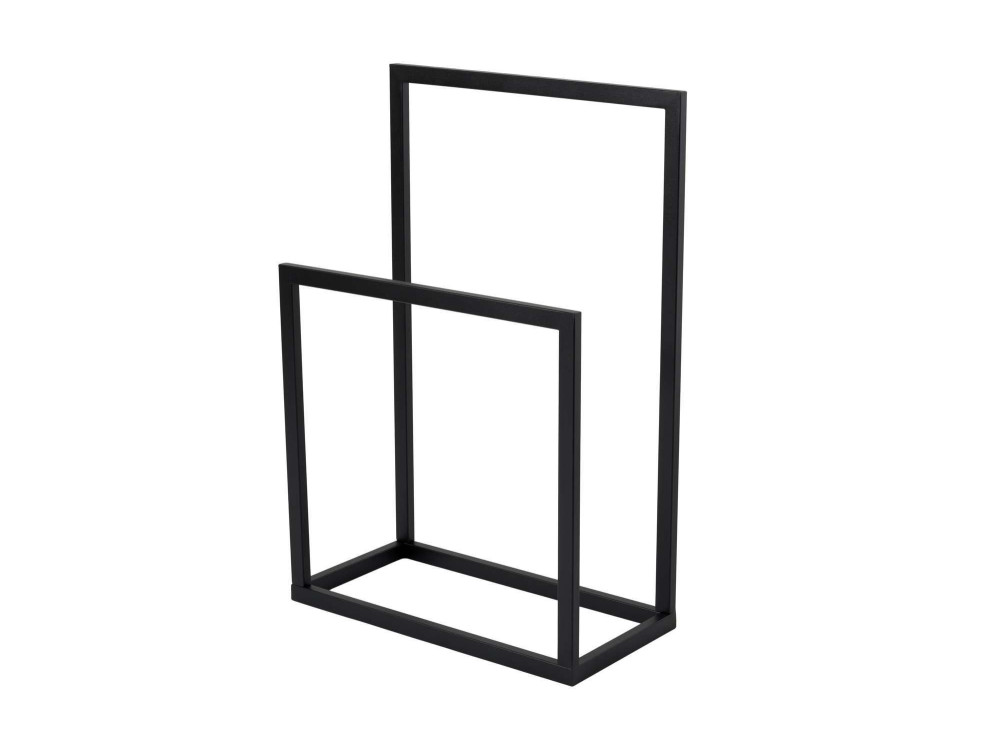 Toallero metálico "Gediz" - 25 x 60 x 90 cm - Negro