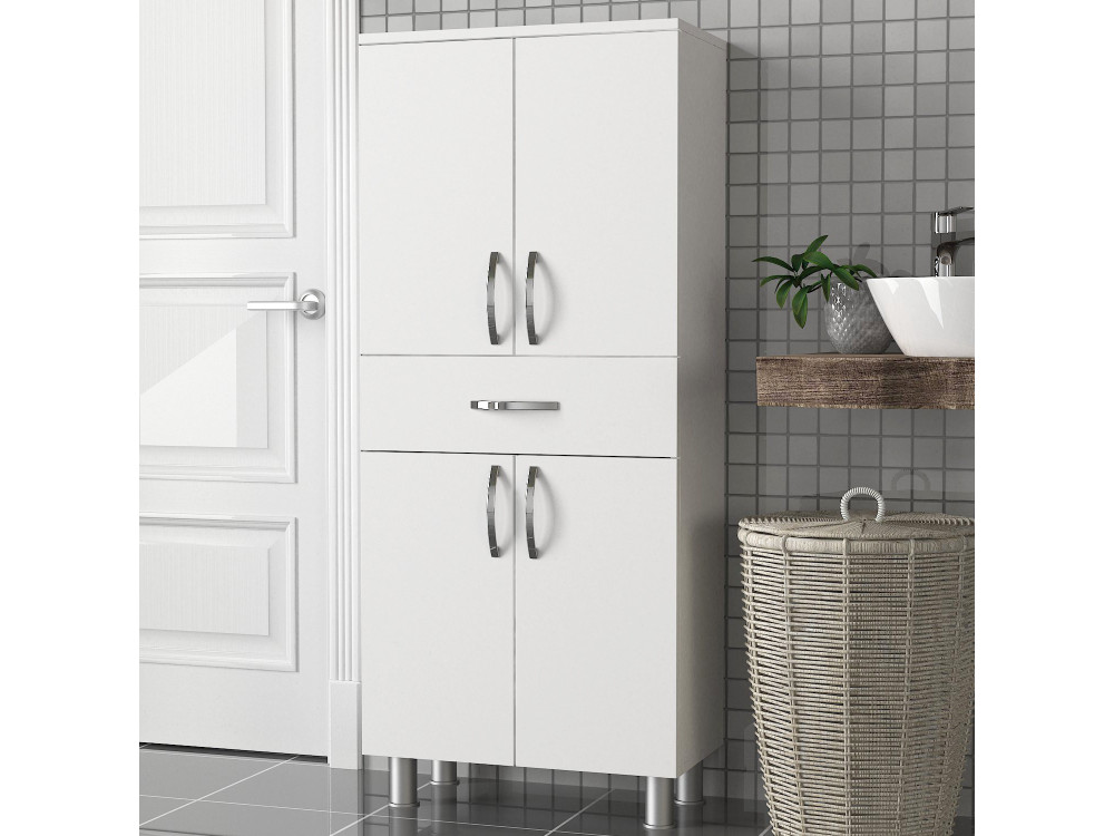 Mueble de baño de madera "Arizona" - 59 x 31 x 140 cm - Blanco