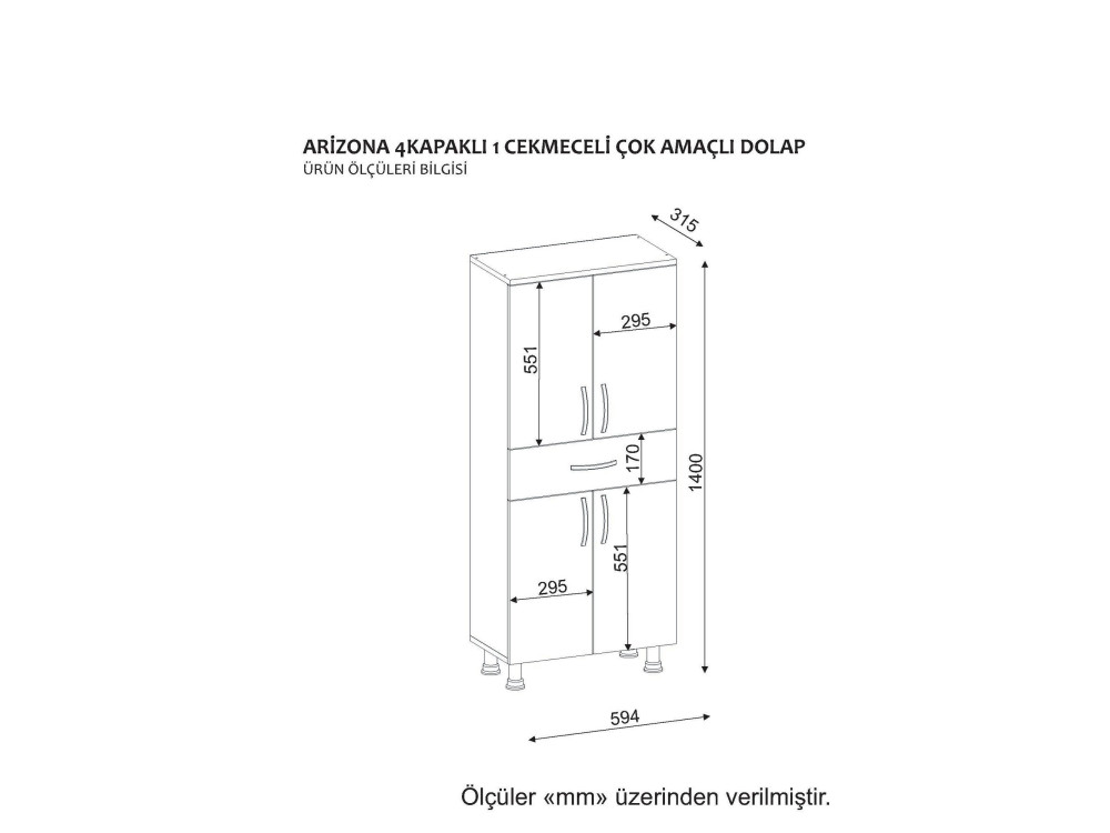 Mueble de baño de madera "Arizona" - 59 x 31 x 140 cm - Blanco