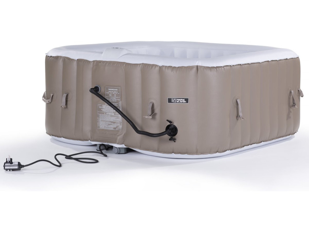 Spa hinchable - "Monac" en PVC - 6 personas - topo/ crema