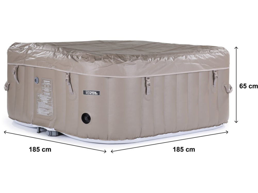 Spa hinchable - "Monac" en PVC - 6 personas - topo/ crema