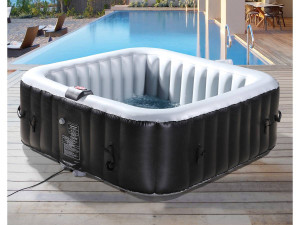 Spa hinchable NICE en PVC - 6 plazas - Gris/Noir