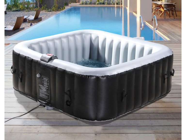 Spa hinchable NICE en PVC - 6 plazas - Gris/Noir
