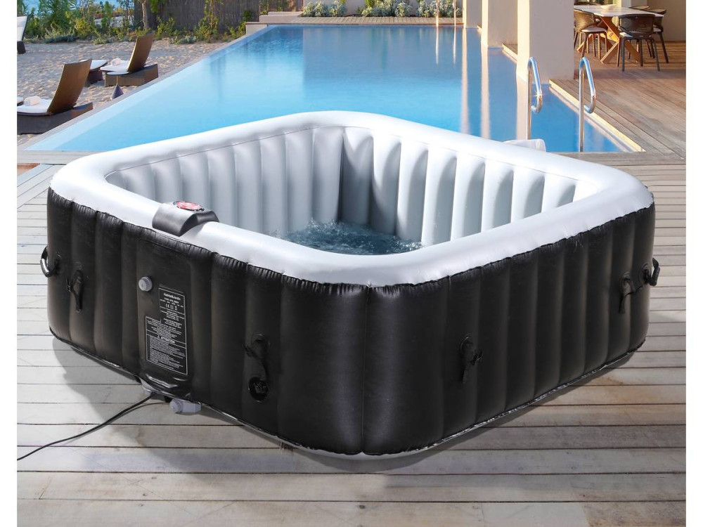 Spa hinchable NICE en PVC - 6 plazas - Gris/Noir