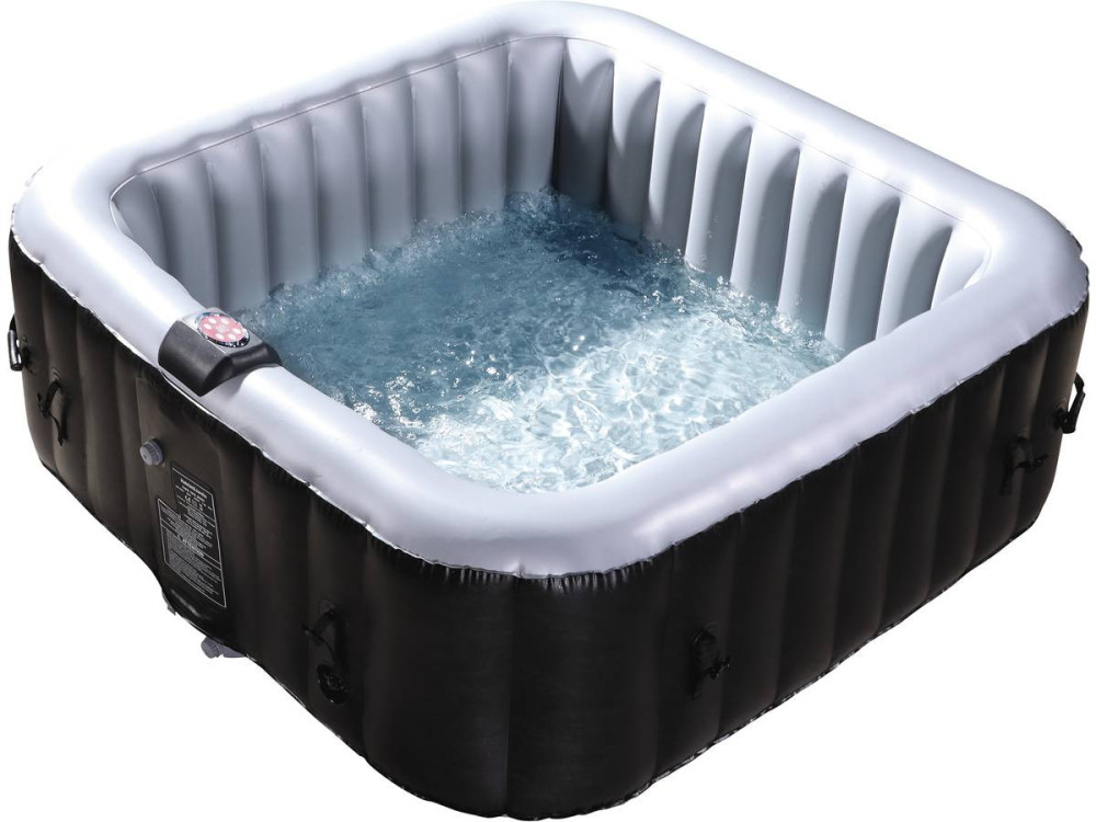 Spa hinchable NICE en PVC - 6 plazas - Gris/Noir