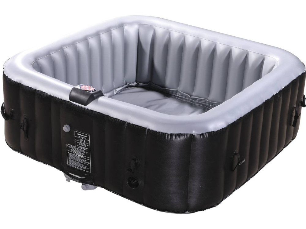 Spa hinchable NICE en PVC - 6 plazas - Gris/Noir
