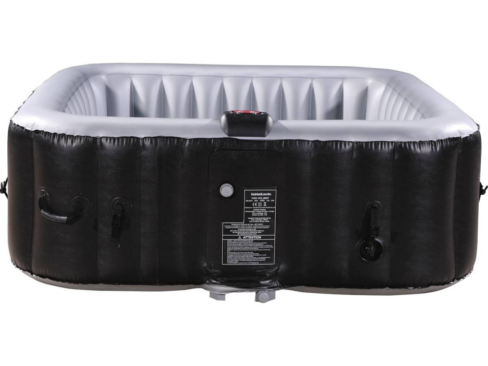 Spa hinchable NICE en PVC - 6 plazas - Gris/Noir