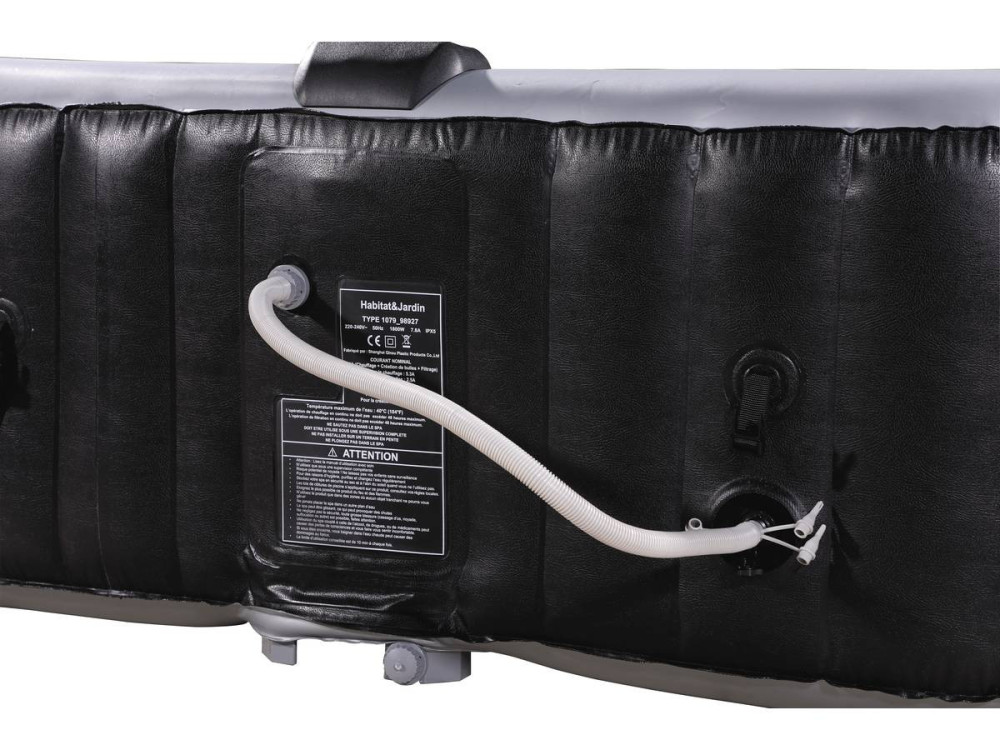 Spa hinchable NICE en PVC - 6 plazas - Gris/Noir