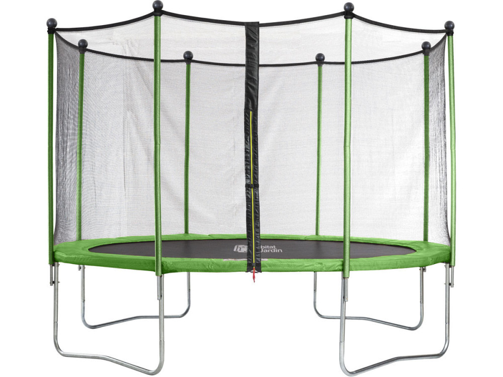 Cama elástica Yoopi  - Ø 3.65 m - con red + escalera + cubierta de protección + Kit de anclaje