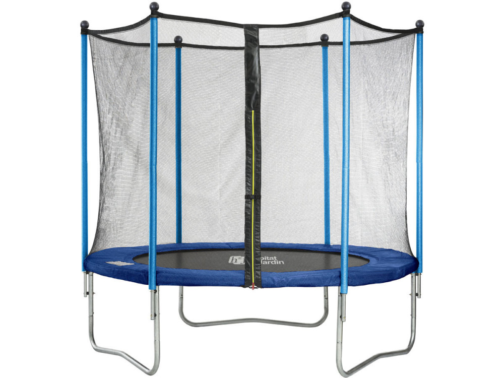 Trampolin / cama elástica  " Happy " - Ø 1.80 m - con malla + escalera + covertura+ kit de anclaje