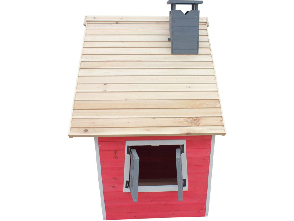 Casita "Lilou" - 119,5 x 156 x 102 cm - Rojo/Gris