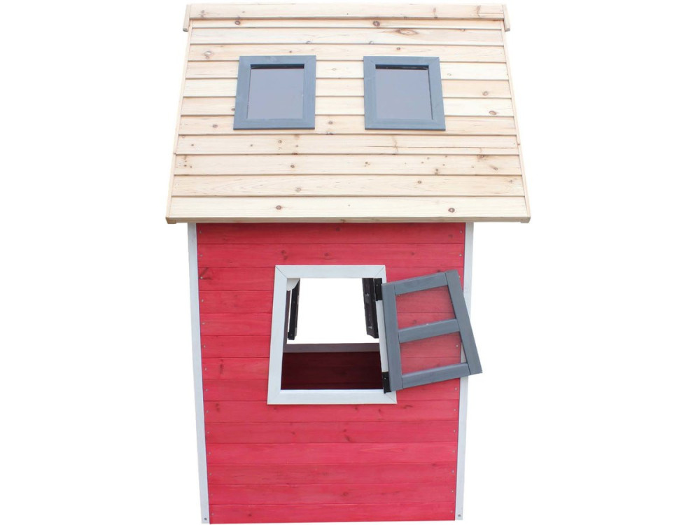 Casita "Lilou" - 119,5 x 156 x 102 cm - Rojo/Gris