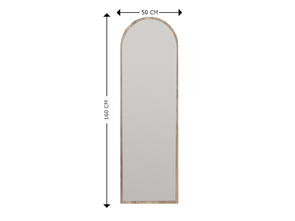 Espejo de madera "Emma" - 50 x 160 cm - Marrón