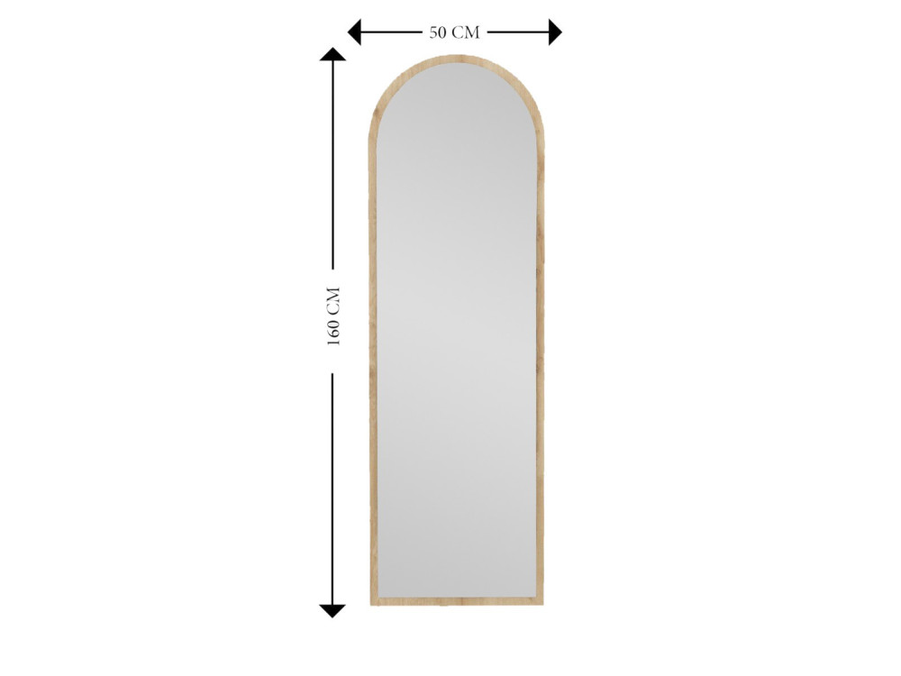 Espejo de madera "Emma" - 50 x 160 cm - Beige
