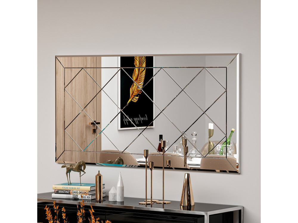 Espejo de madera "Pauli" - 120 x 60 cm - Blanco