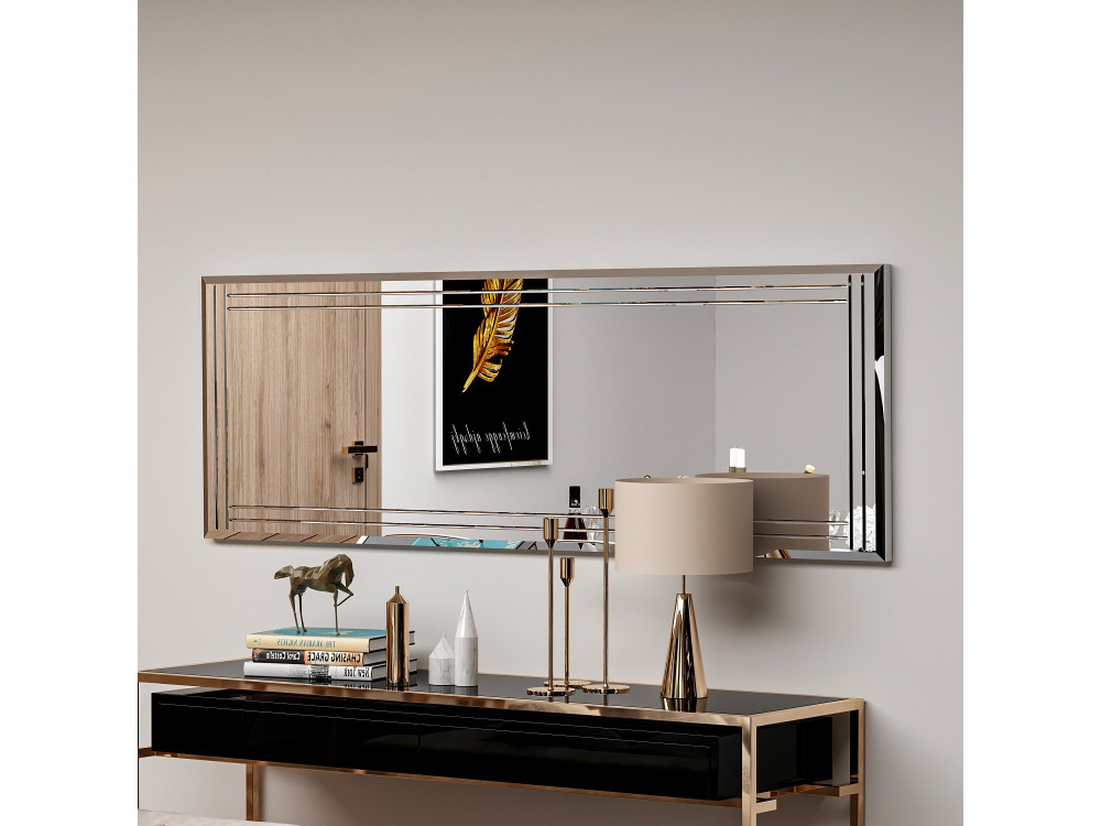 Espejo de madera "Buhem" - 40 x 120 cm - Blanco