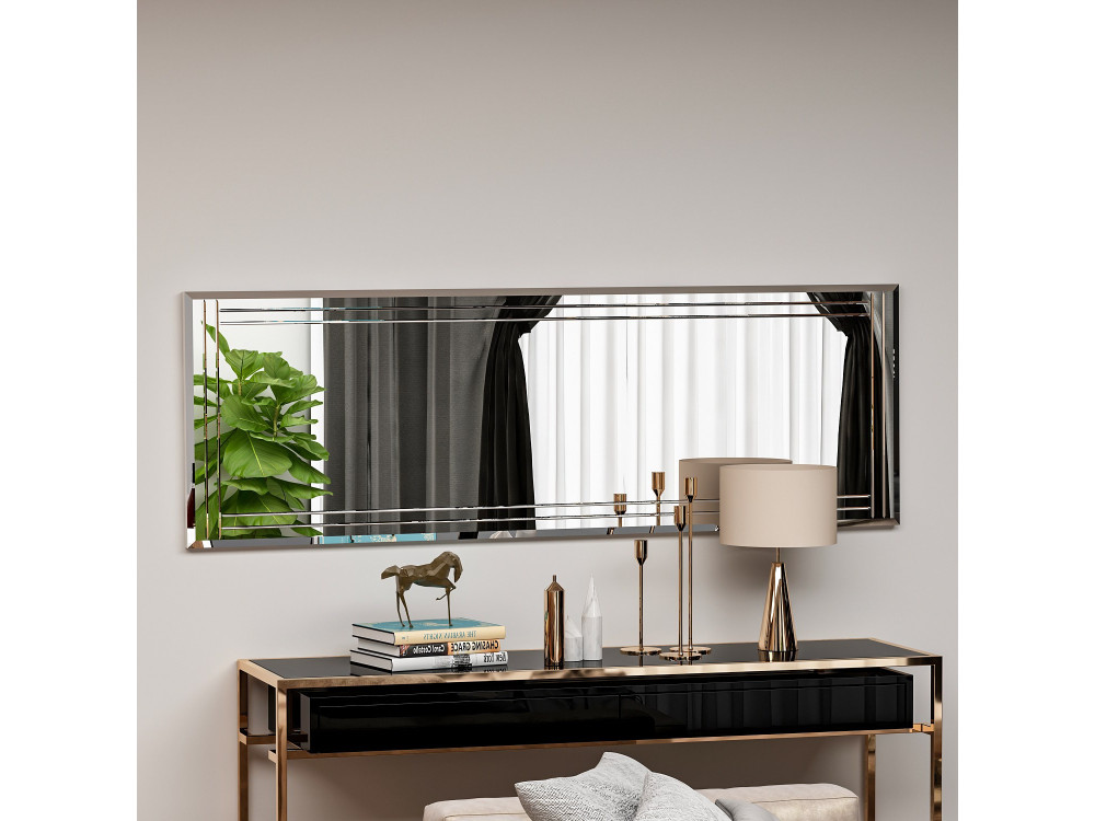 Espejo de madera "Buhem" - 40 x 120 cm - Blanco