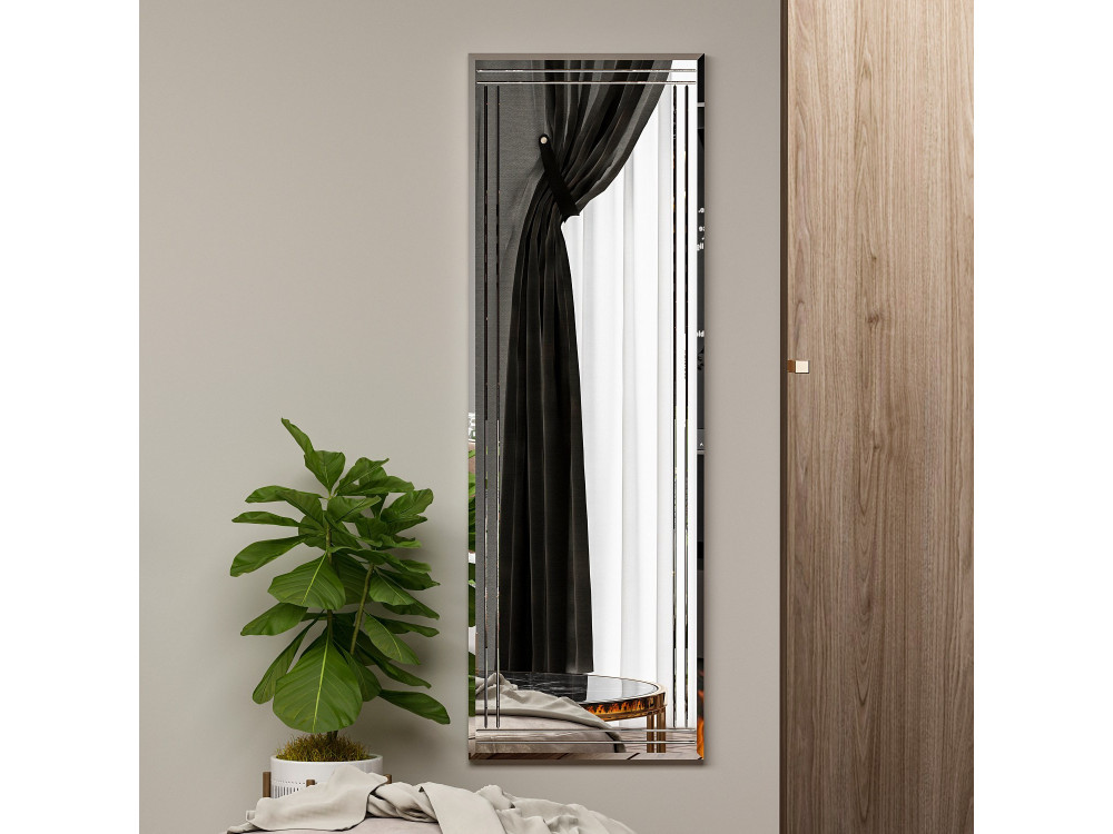Espejo de madera "Buhem" - 40 x 120 cm - Blanco