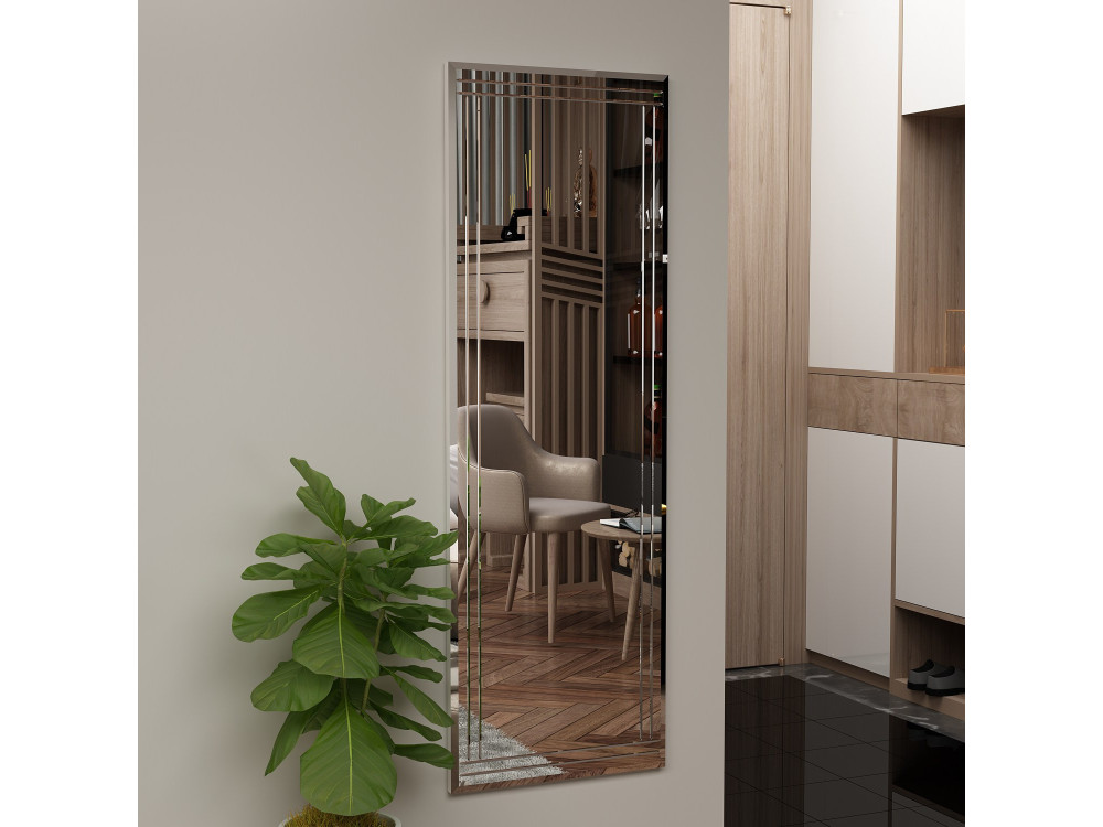 Espejo de madera "Buhem" - 40 x 120 cm - Blanco