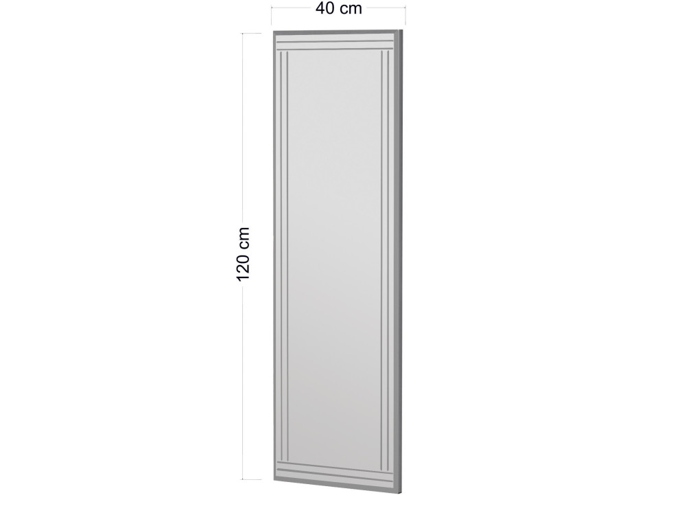 Espejo de madera "Buhem" - 40 x 120 cm - Blanco