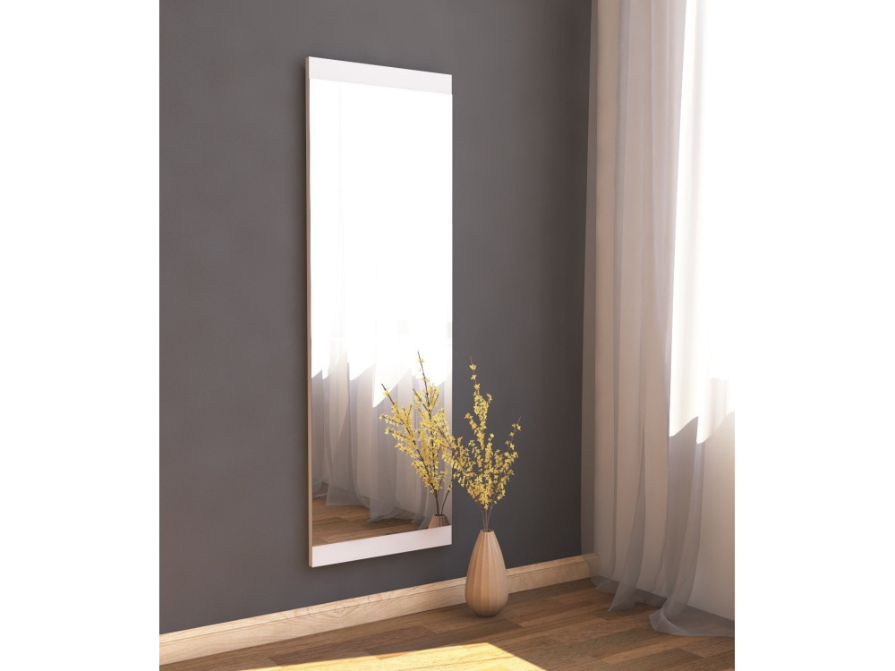 Espejo de madera "Azus" - 40 x 120 cm - Blanco
