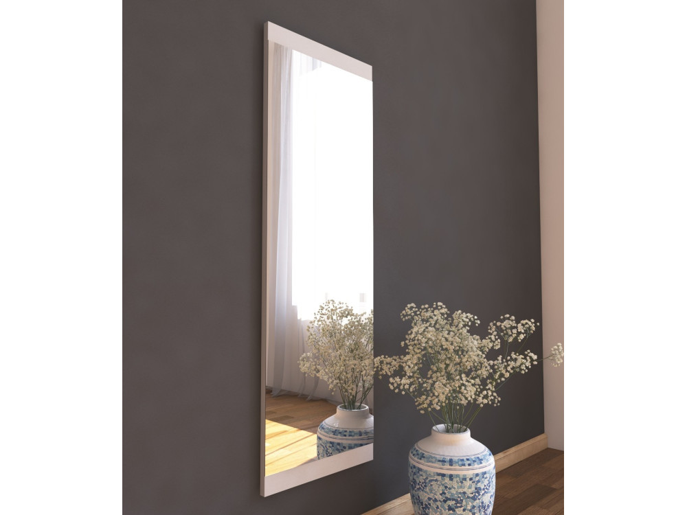 Espejo de madera "Azus" - 40 x 120 cm - Blanco